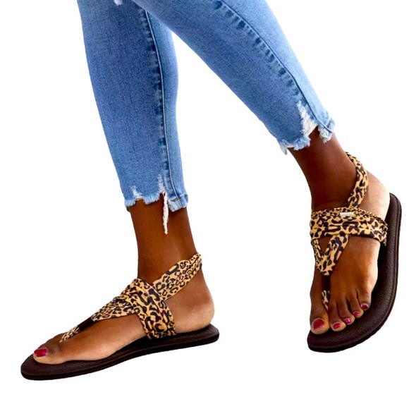 Sanuk Shoes - Sanuk Ladies Yoga Sling 2 Flip SIZE 6 NEW CHEETH PRINT